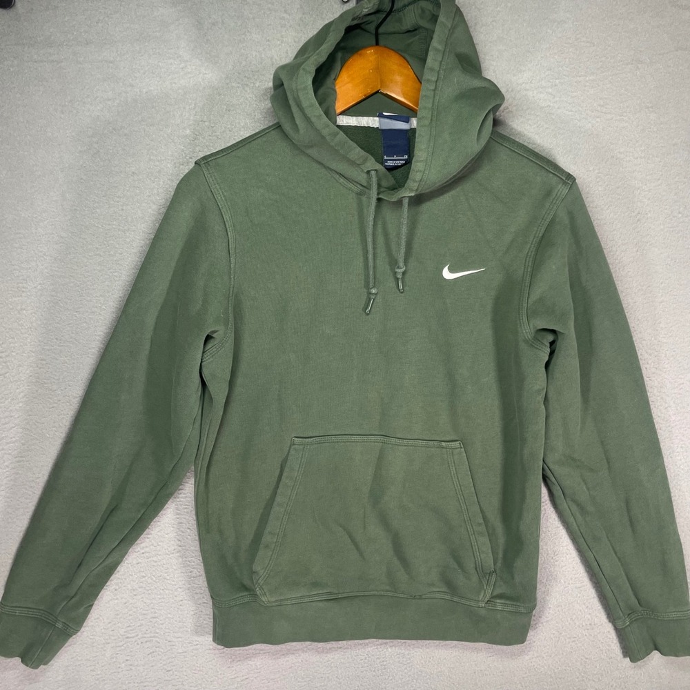 Nike Club Fleece Pullover Hoodie Olive Green‎ Small Swoosh Sweatshirt Men S